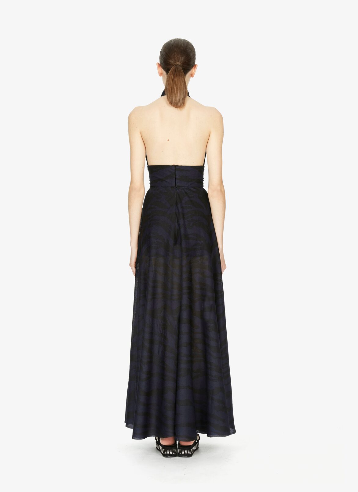 SKIRT ZEBRA SOIE BLACK/BLUE ALAÏA BLACK/BLUE  SKIRT ZEBRA SOIE BLACK/BLUE